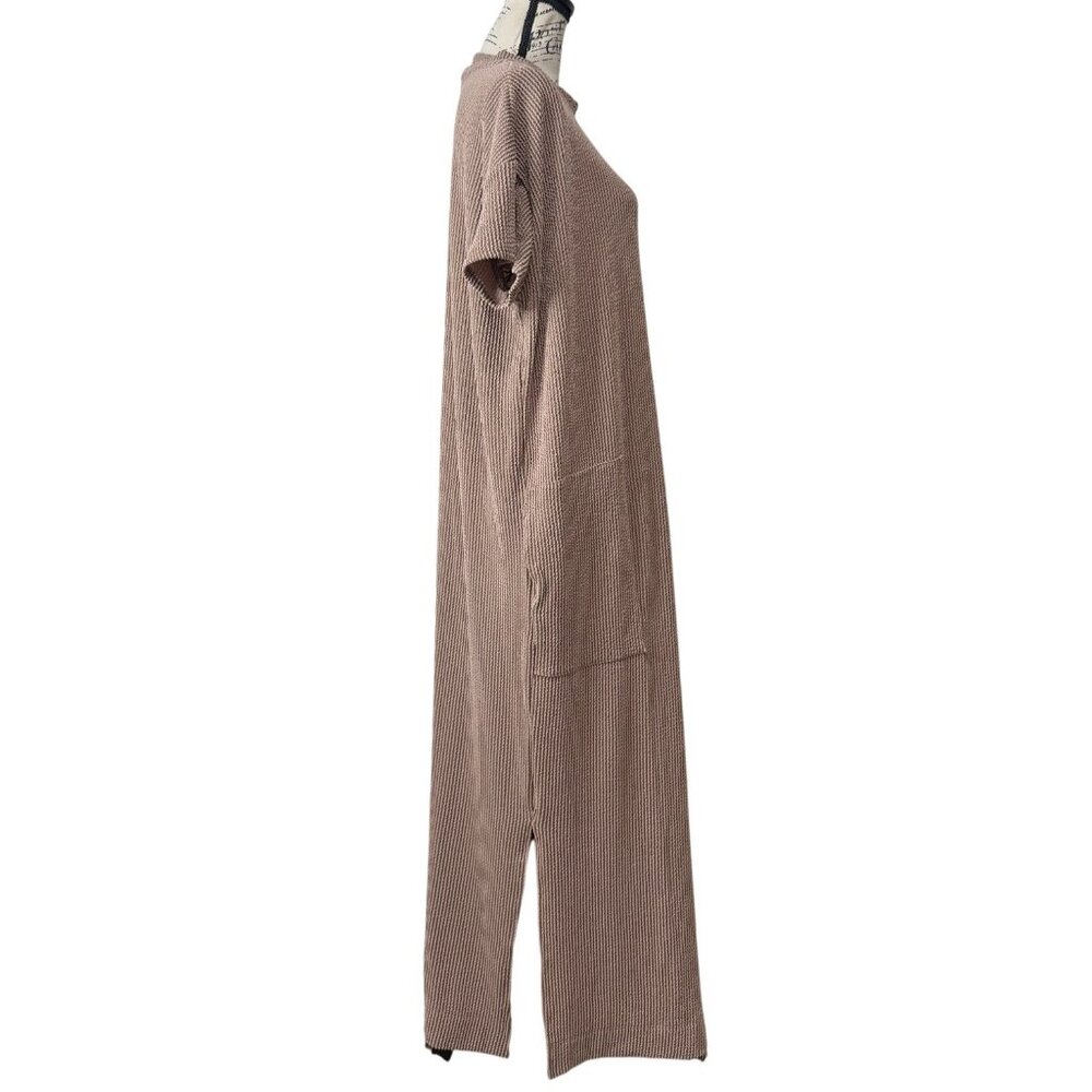 Three Bird Nest Womens Maxi Dress Ribbed Short Sleeve Pockets Size L NEW - Picture 2 of 7